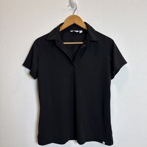 Lady Hagen Women's Core Pique Short Sleeve Polo Black Size Medium